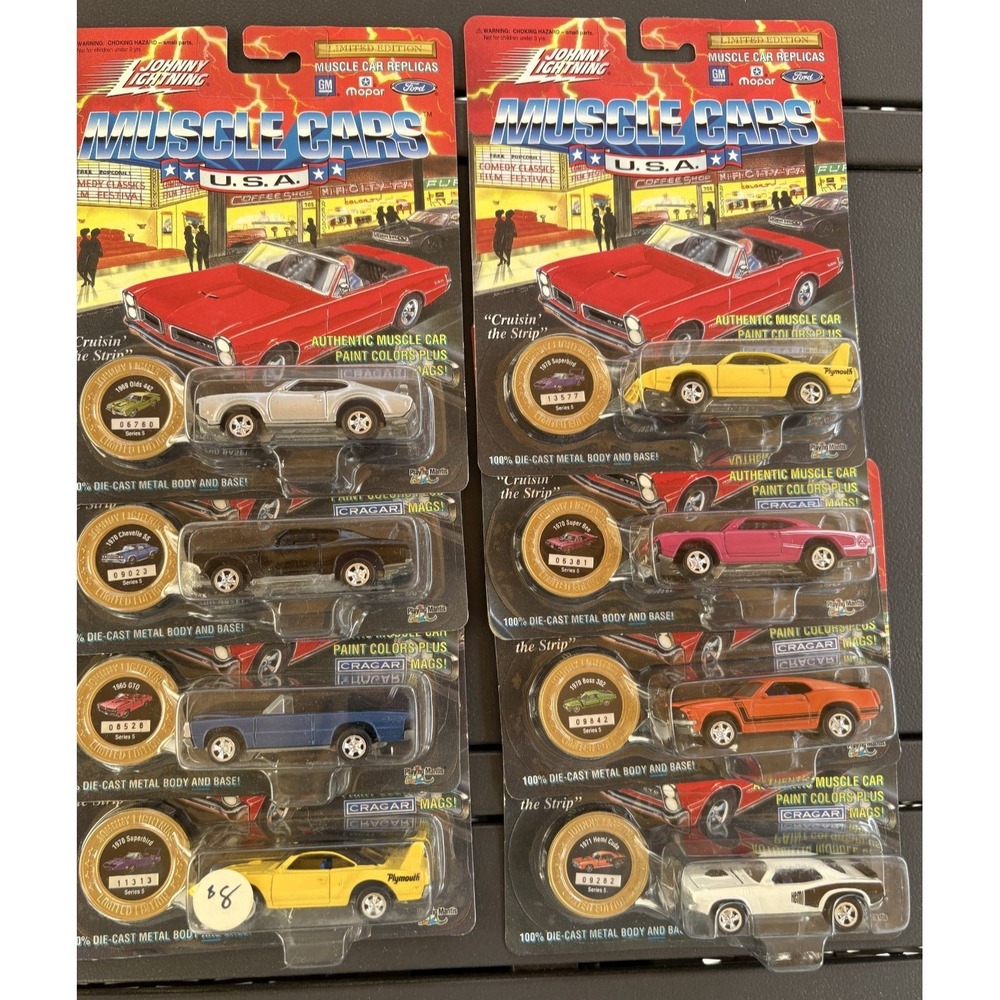 Lot of 8 Johnny Lightning Muscle Cars USA Diecast Model Cars NOS Limited Edition